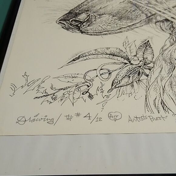 Paul Anthony Lee Surrealistic Memories 1975 Black and White Fox Art Print - Picture 4 of 7